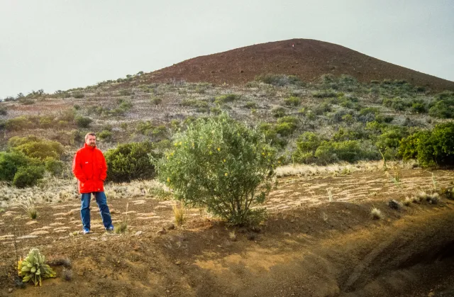 Jürgen auf dem Weg zum Mauna Kea Vulkan