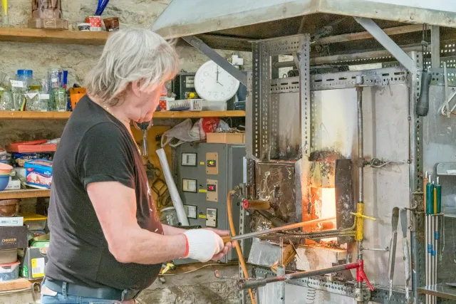 Glass blower in Tallinn