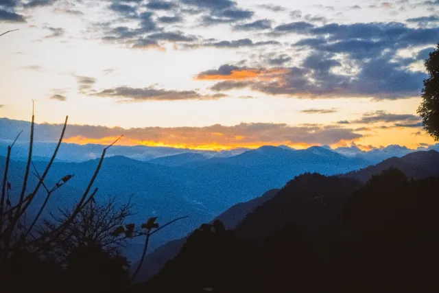 View of the mountains of the Himalayan massif