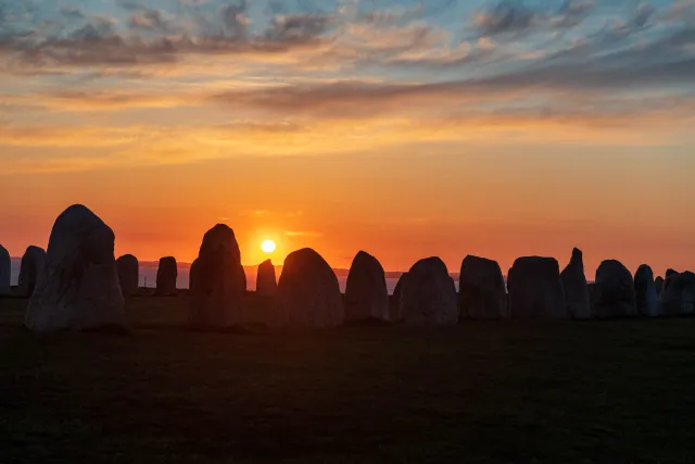 Sunset over Ale's Stones