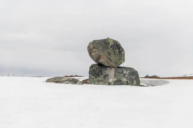 At the pass of the Valdresflye mountain plateau