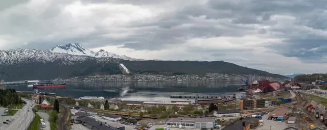 Narvik harbor as a panorama