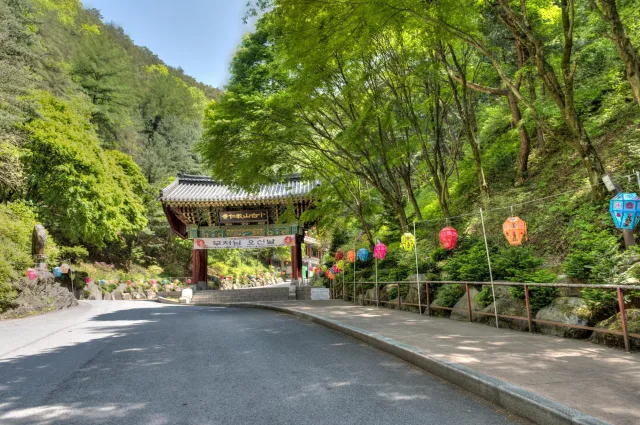 On the way to the entrance gate of the Guinsa Temple